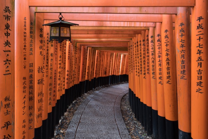 I torii di Fushimi Inari a Kyoto